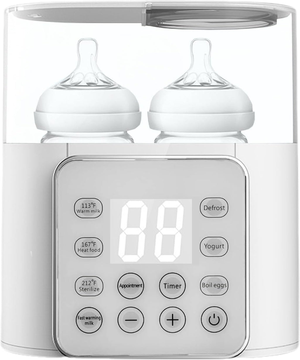 Baby Bottle Warmer 9-In-1 Multifuntion Breast Milk Warmer, Fast Baby Food Heater and Defrost Warmer with Timer for Twins, LCD Display Accurate Temperature Adjustment, 24H Constant Mode