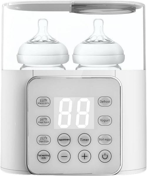 Baby Bottle Warmer 9-In-1 Multifuntion Breast Milk Warmer, Fast Baby Food Heater and Defrost Warmer with Timer for Twins, LCD Display Accurate Temperature Adjustment, 24H Constant Mode