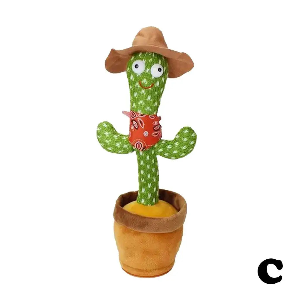 Dancing and Talking Cactus Toy Sunshine Cactus Children'S Electronic Plush Toy Rechargeable Dancer Glowing Dancing USB Record