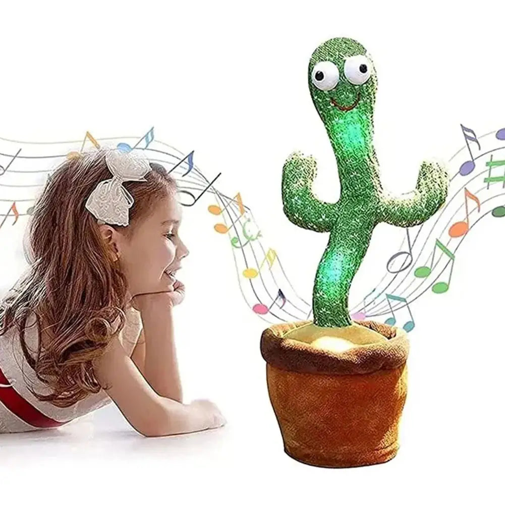 Dancing and Talking Cactus Toy Sunshine Cactus Children'S Electronic Plush Toy Rechargeable Dancer Glowing Dancing USB Record