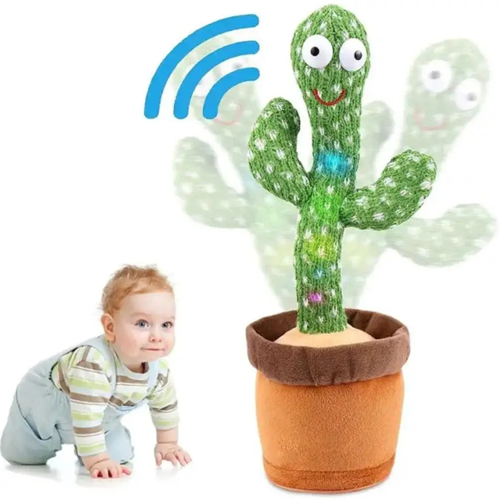Dancing and Talking Cactus Toy Sunshine Cactus Children'S Electronic Plush Toy Rechargeable Dancer Glowing Dancing USB Record