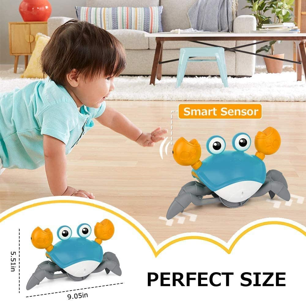 Crawling Crab Baby Toy| Infant Electronic Light up Crab Crawling Toys with Music and Lights for Kids | Baby Interactive Toys | Electronic Pet Toys for Boys and Girls Learning
