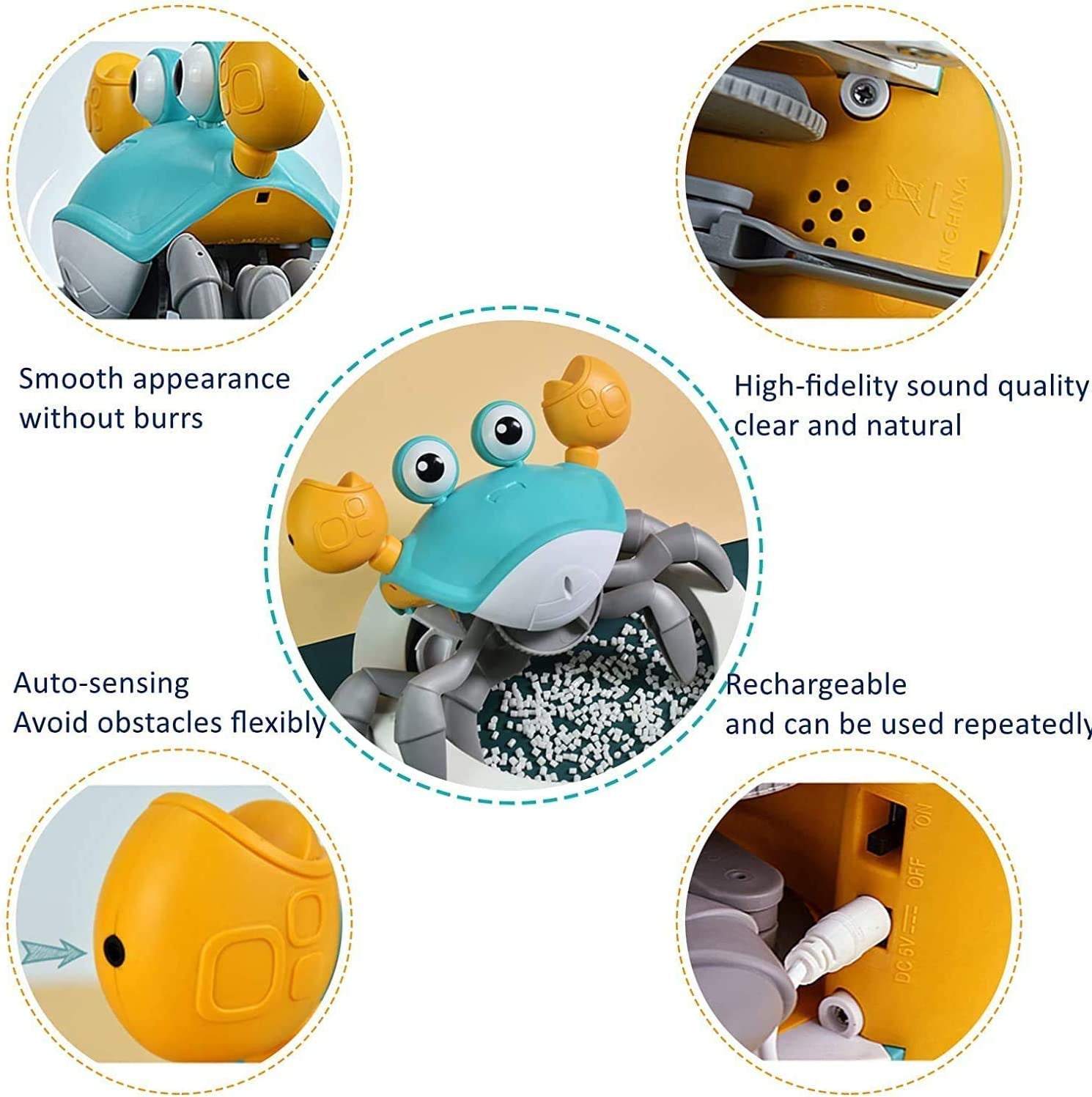 Crawling Crab Baby Toy| Infant Electronic Light up Crab Crawling Toys with Music and Lights for Kids | Baby Interactive Toys | Electronic Pet Toys for Boys and Girls Learning