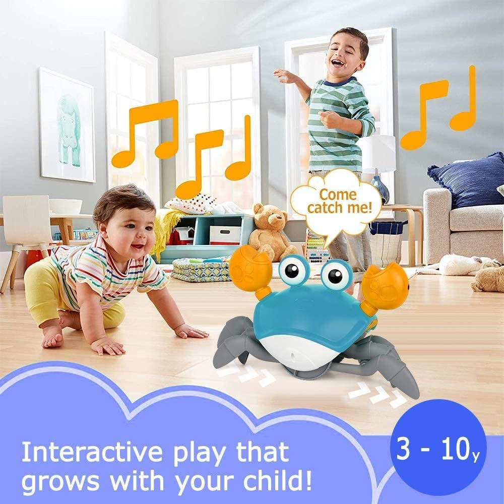 Crawling Crab Baby Toy| Infant Electronic Light up Crab Crawling Toys with Music and Lights for Kids | Baby Interactive Toys | Electronic Pet Toys for Boys and Girls Learning